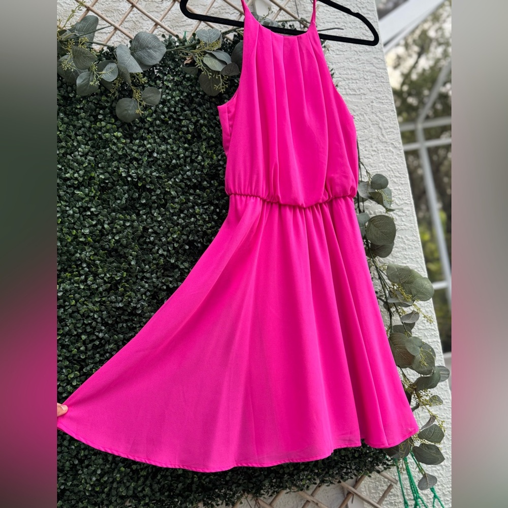 Blue Rain Vibrant Pink Mini Dress